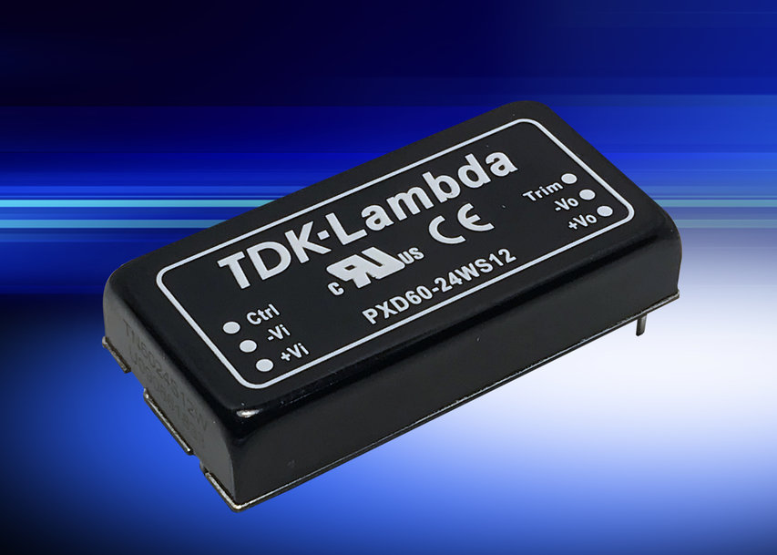40W and 60W 2” x 1” DC-DC converters have a 4:1 input range and six-sided shielding